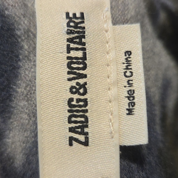 Zadig & Voltaire cashmere blue/grey camo sweater Sz XS - Picture 8 of 10